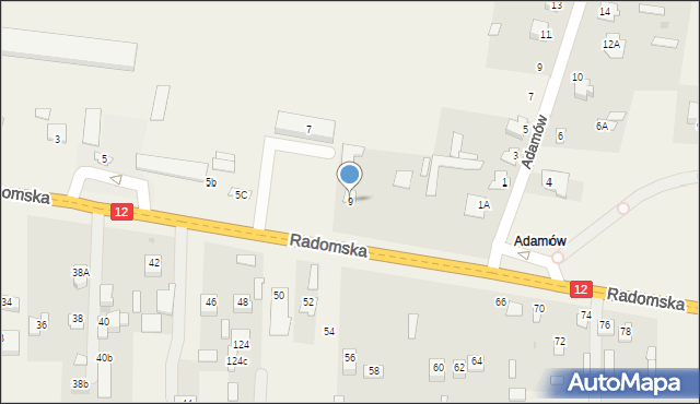 Gózd, Radomska, 9, mapa Gózd