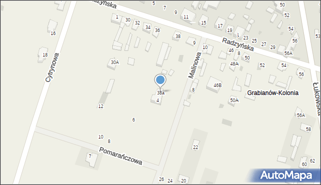 Grabianów, Radzyńska, 38a, mapa Grabianów