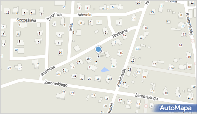 Grodków, Radosna, 5, mapa Grodków