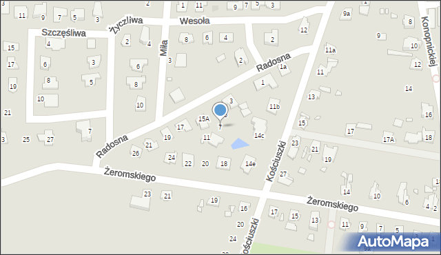Grodków, Radosna, 7, mapa Grodków