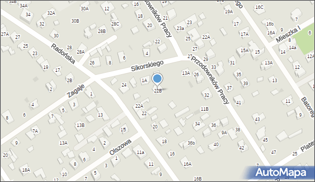 Grodzisk Mazowiecki, Radońska, 22B, mapa Grodzisk Mazowiecki