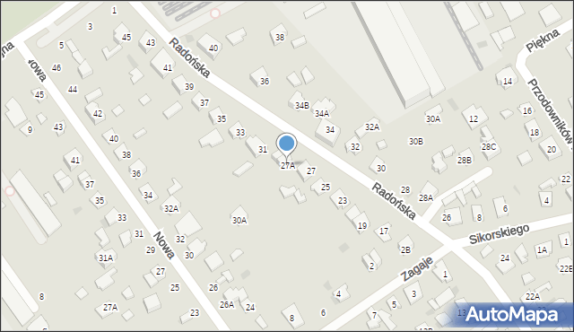 Grodzisk Mazowiecki, Radońska, 27A, mapa Grodzisk Mazowiecki