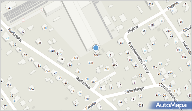 Grodzisk Mazowiecki, Radońska, 30A, mapa Grodzisk Mazowiecki