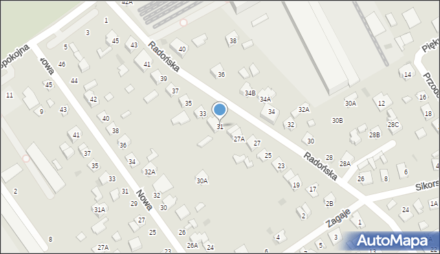 Grodzisk Mazowiecki, Radońska, 31, mapa Grodzisk Mazowiecki