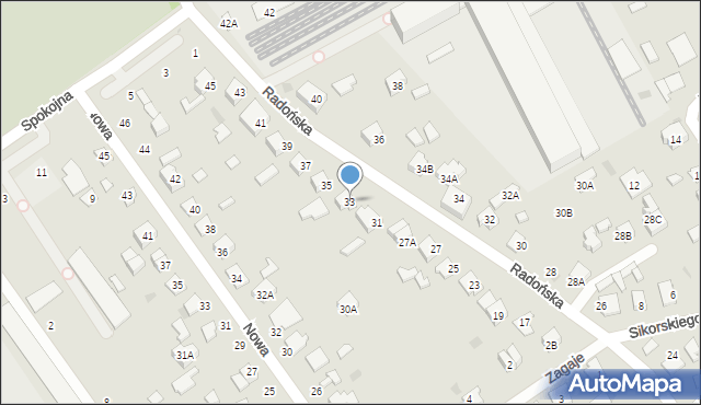 Grodzisk Mazowiecki, Radońska, 33, mapa Grodzisk Mazowiecki
