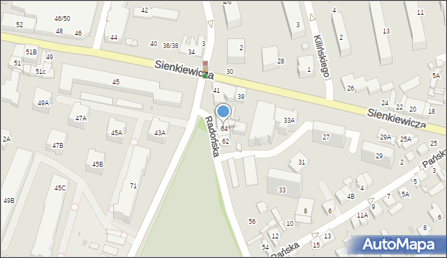 Grodzisk Mazowiecki, Radońska, 64, mapa Grodzisk Mazowiecki