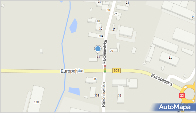 Grodzisk Wielkopolski, Rakoniewicka, 34, mapa Grodzisk Wielkopolski