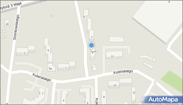 Grudziądz, Rakowskiego Jana M., 9, mapa Grudziądza