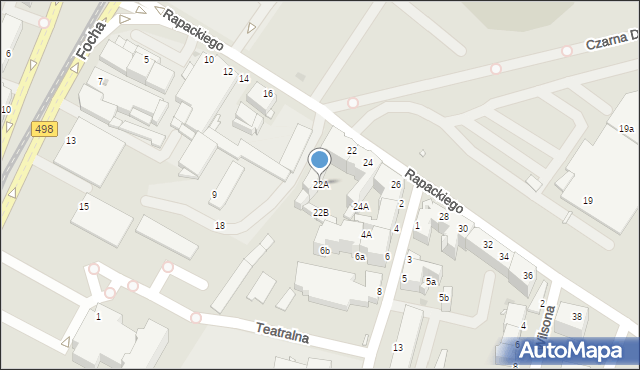 Grudziądz, Rapackiego Adama, 22A, mapa Grudziądza
