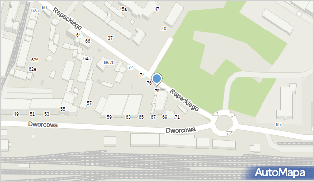 Grudziądz, Rapackiego Adama, 78, mapa Grudziądza