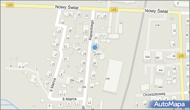 Gryfice, Rapackiego, 17, mapa Gryfice