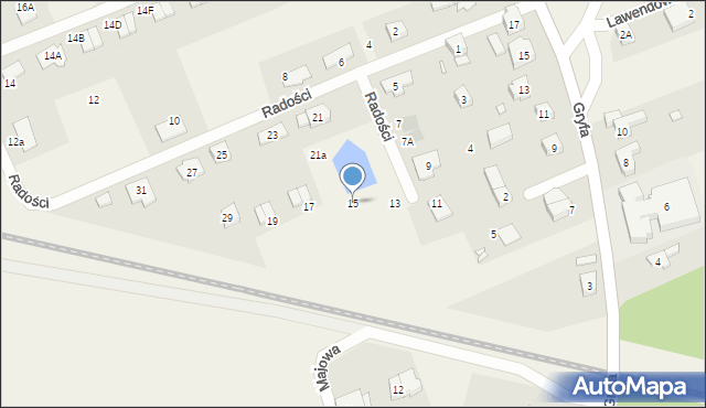 Grzędzice, Radości, 15, mapa Grzędzice