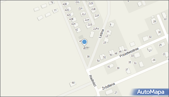 Grzędzice, Radości, 40, mapa Grzędzice