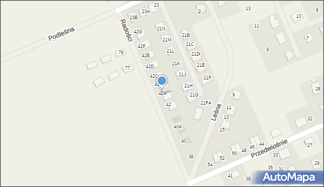 Grzędzice, Radości, 42A, mapa Grzędzice
