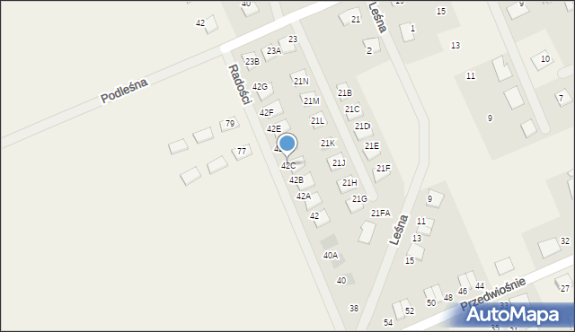 Grzędzice, Radości, 42C, mapa Grzędzice