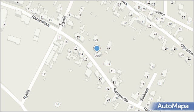 Gubin, Racławicka, 29A, mapa Gubin