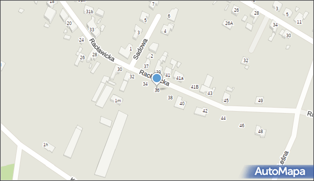 Gubin, Racławicka, 36, mapa Gubin