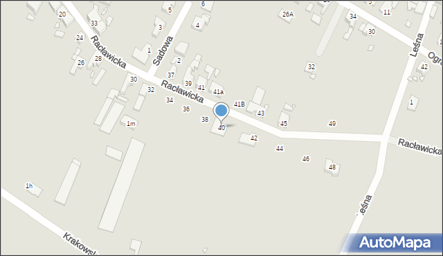 Gubin, Racławicka, 40, mapa Gubin