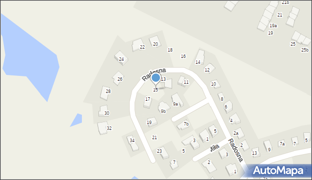 Gutkowo, Radosna, 15, mapa Gutkowo