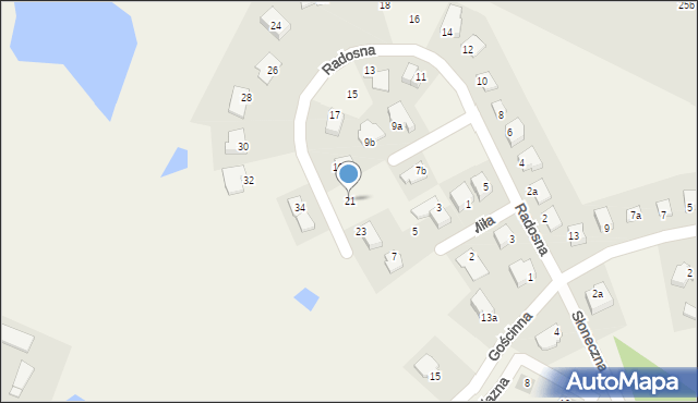 Gutkowo, Radosna, 21, mapa Gutkowo