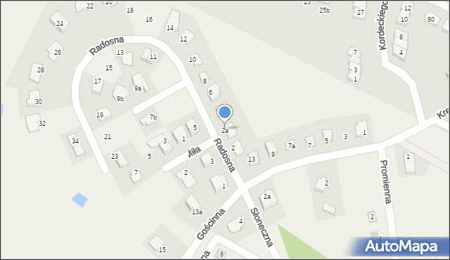 Gutkowo, Radosna, 2a, mapa Gutkowo