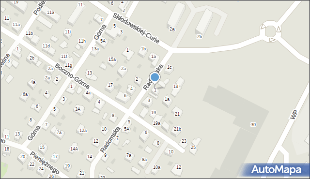 Iława, Radomska, 1, mapa Iława