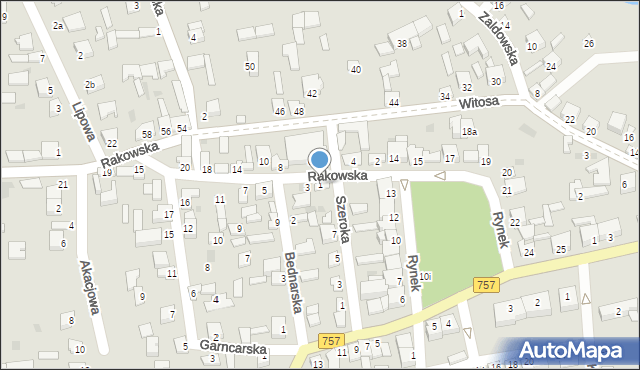 Iwaniska, Rakowska, 1, mapa Iwaniska