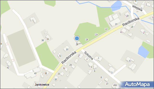 Jankowice, Raciborska, 28, mapa Jankowice