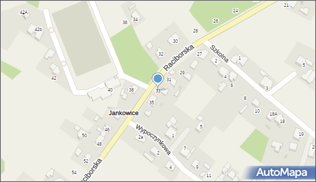 Jankowice, Raciborska, 33, mapa Jankowice