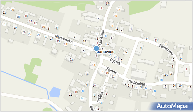 Janowiec, Radomska, 1, mapa Janowiec