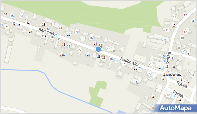 Janowiec, Radomska, 23, mapa Janowiec