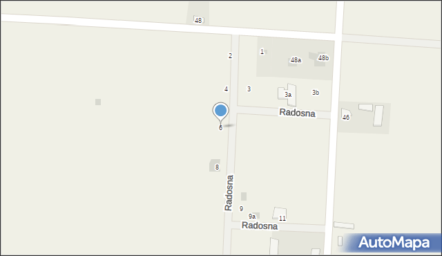 Jastków, Radosna, 6, mapa Jastków