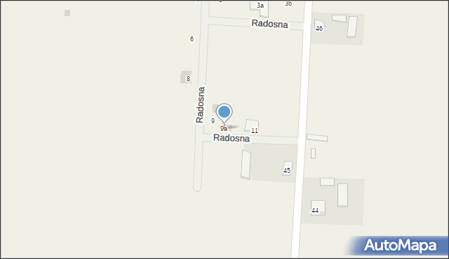 Jastków, Radosna, 9a, mapa Jastków