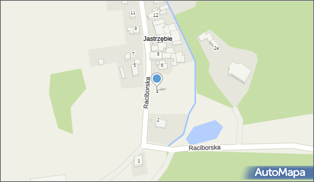 Jastrzębie, Raciborska, 4, mapa Jastrzębie