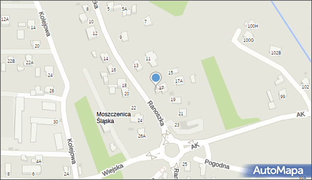 Jastrzębie-Zdrój, Ranoszka R., prof., 17B, mapa Jastrzębie-Zdrój