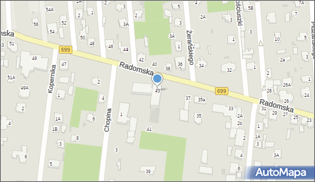 Jedlnia-Letnisko, Radomska, 43, mapa Jedlnia-Letnisko