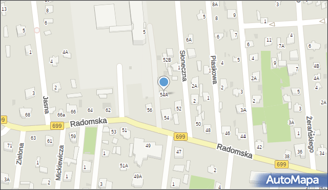Jedlnia-Letnisko, Radomska, 54A, mapa Jedlnia-Letnisko