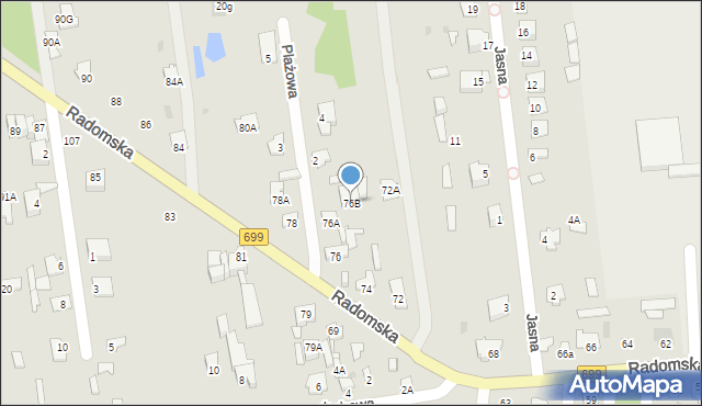 Jedlnia-Letnisko, Radomska, 76B, mapa Jedlnia-Letnisko