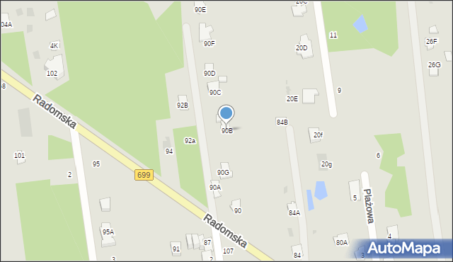 Jedlnia-Letnisko, Radomska, 90B, mapa Jedlnia-Letnisko