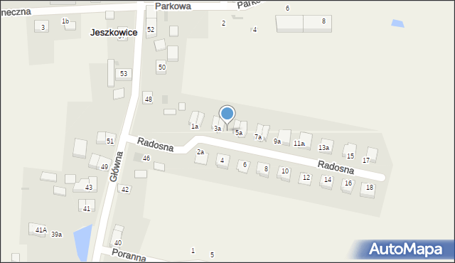 Jeszkowice, Radosna, 3b, mapa Jeszkowice