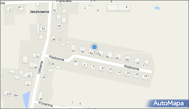 Jeszkowice, Radosna, 5b, mapa Jeszkowice