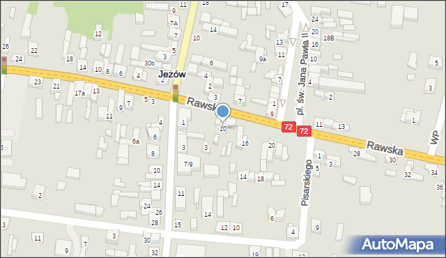 Jeżów, Rawska, 10, mapa Jeżów