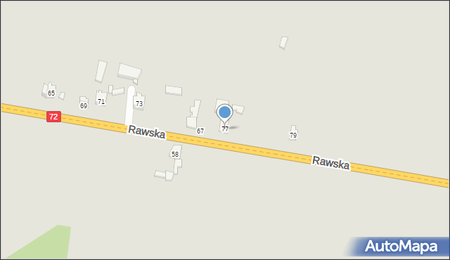 Jeżów, Rawska, 77, mapa Jeżów