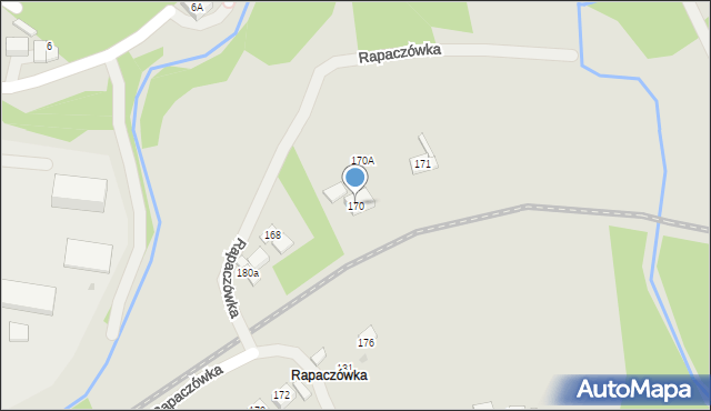 Jordanów, Rapaczówka, 170, mapa Jordanów