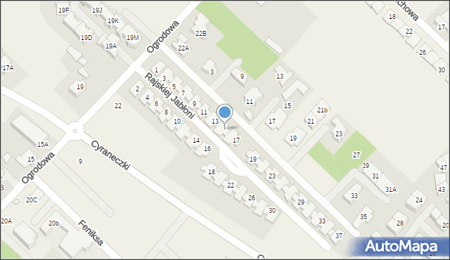 Józefosław, Rajskiej Jabłoni, 15, mapa Józefosław