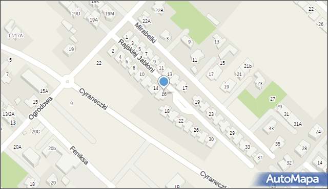 Józefosław, Rajskiej Jabłoni, 16, mapa Józefosław