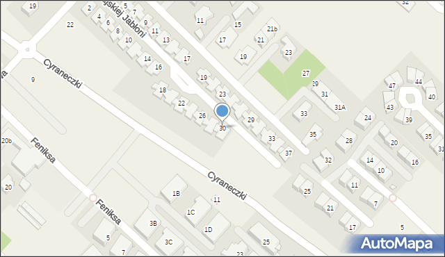 Józefosław, Rajskiej Jabłoni, 30, mapa Józefosław