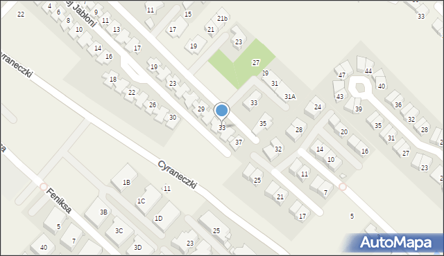 Józefosław, Rajskiej Jabłoni, 33, mapa Józefosław