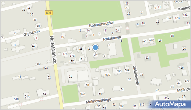 Józefów, Rakietowa, 2A, mapa Józefów