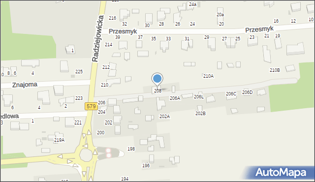 Kałęczyn, Radziejowicka, 208, mapa Kałęczyn